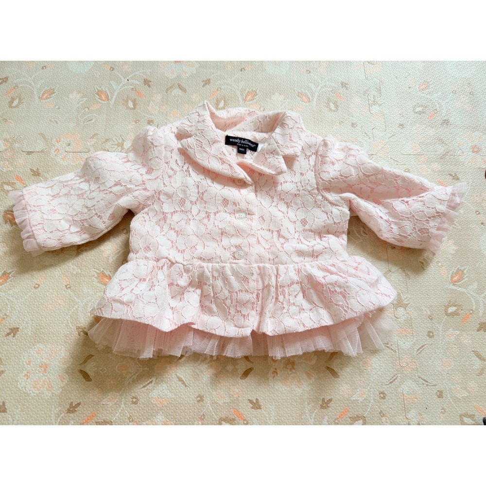 Wendy Bellissimo Baby Girls Pink Lace Special Occasion Dress 9 Months 17-20 lbs